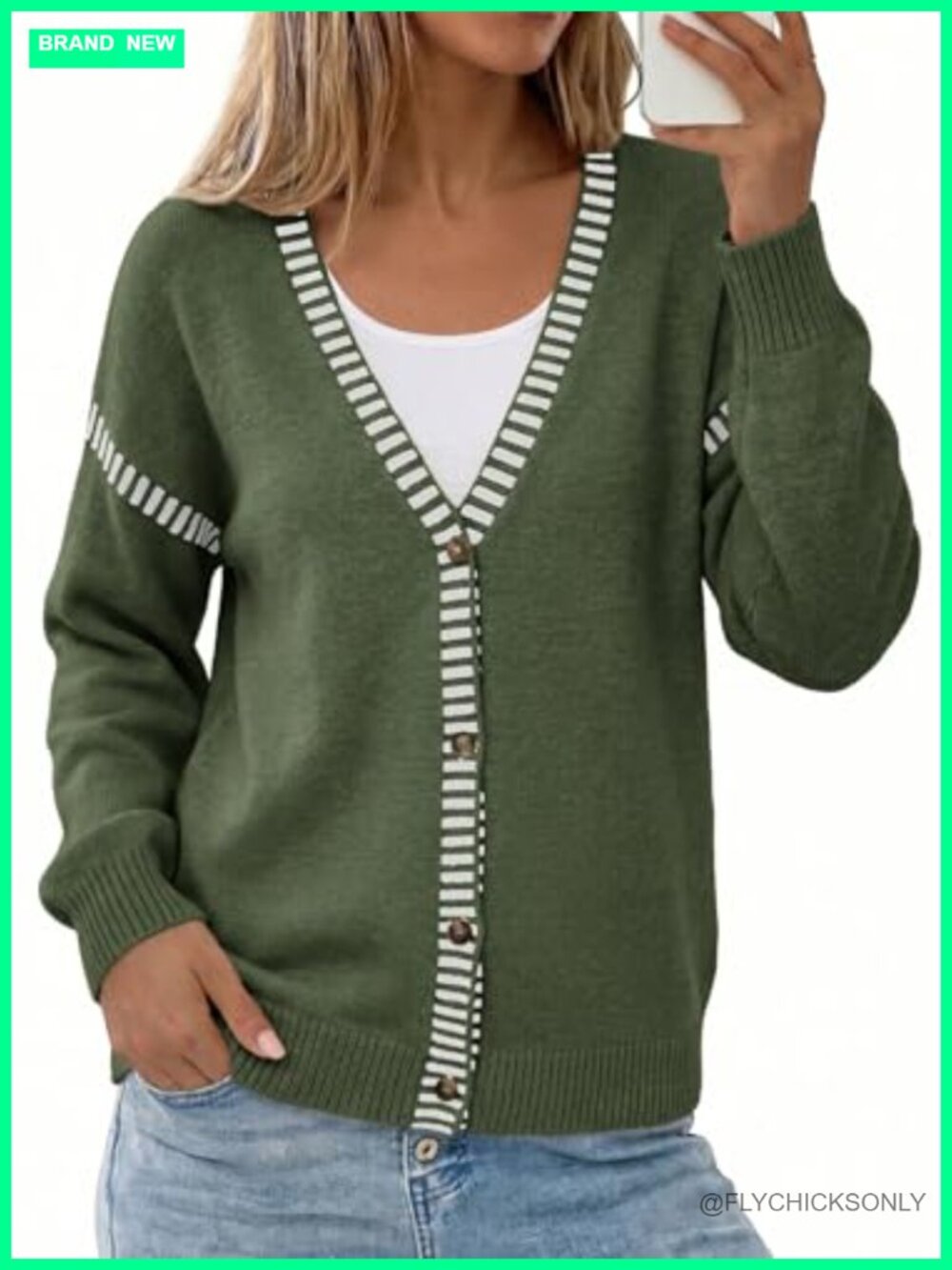 Oversized Button Front Cardigan Sweater for Women